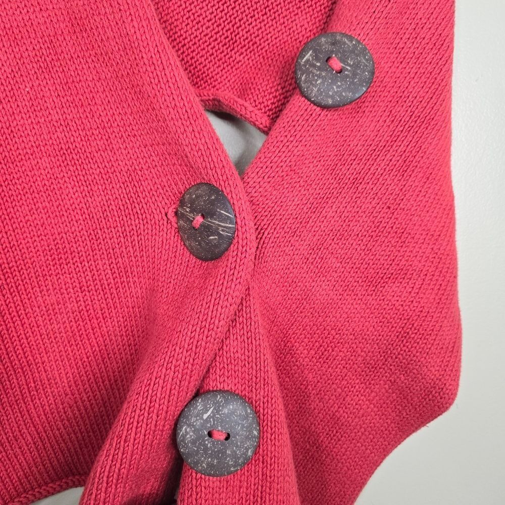 3 Button Wrap Shawl Scarf Cotton Open Knit - Picture 2 of 4